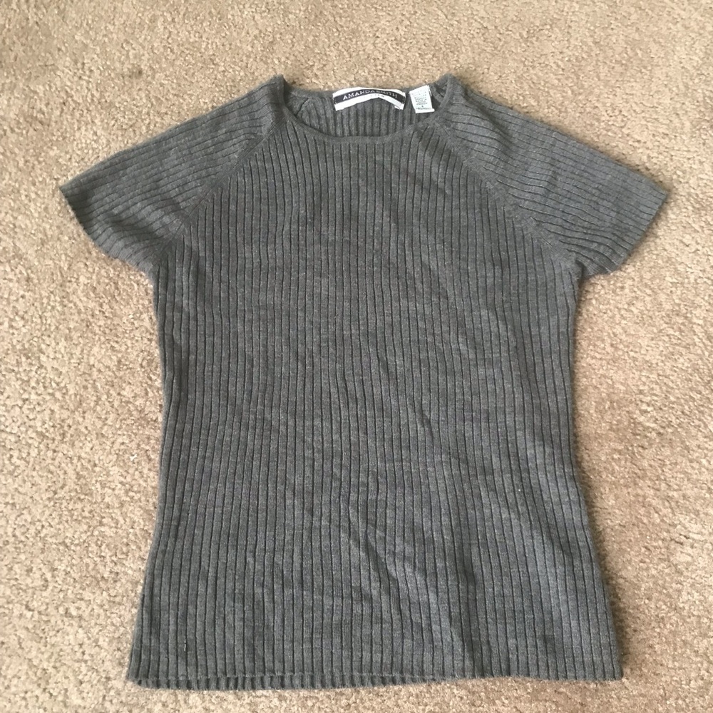 Gray crew neck